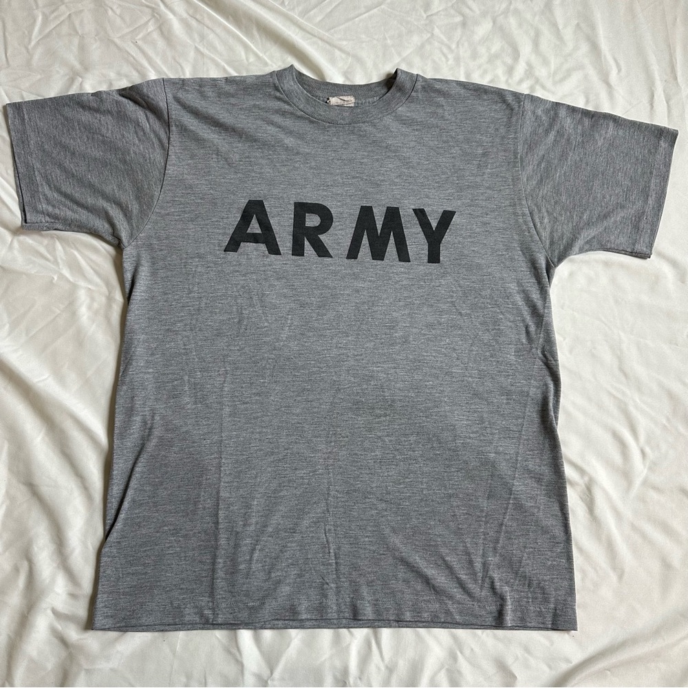 Vintage Single Stitch ARMY T Shirt Boot Camp PT Gear Gray Heather Size Med